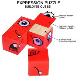 ARCADE TOYS Wooden Face Expression Change Rubix Cube for Kids - Colour may vary image 4