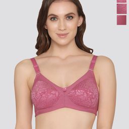 K LINGERIE Pack of 3 Clare Full Support Lace Bra-picture-24