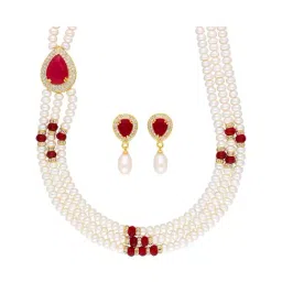 Sri Jagdamba Pearls Multicolored Alloy Necklace Set-image-24