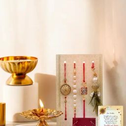 eCraftIndia Assorted Multicolor Rakhi with Diya-image-74