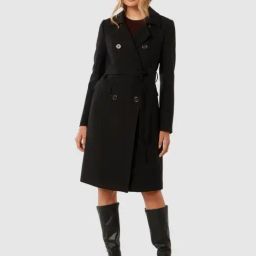 Forever New Black Blended Slim fit Coat-picture-23