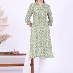 Aurelia Green Geometric Kurta-picture-41