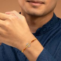 Kisna Diamond & Gold Jewellery 14K Yellow Gold Mahadev Rakhi Bracelet cum Pendant-image-67