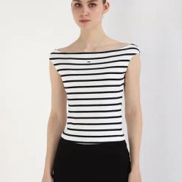 TOMMY HILFIGER Navy Cotton Stripes Sleeveless Top-picture-12