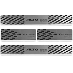 AllExtreme Car Door Foot Step Sill Plate Mirror Finish Silver Stainless Stee Compatible For Alto-800(Set of 4)-image-44
