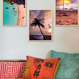 WALLLANE Set of 3 Wood Costal Wall Paintings-image-34