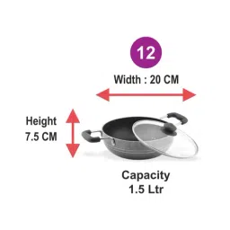 Sumeet Granite Finish NonStick Silver Aluminium Round Shape Grill Pan 1.9L-image-88