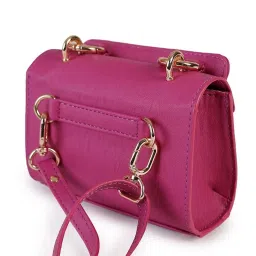Rossa l'Vita Baguette Micro Fuchsia Pink Solid Medium Shoulder Handbag image 5