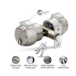 Harrison 5518 60 mm SS Finish Soft Touch Pincylindrical Lock Computerized Key-11