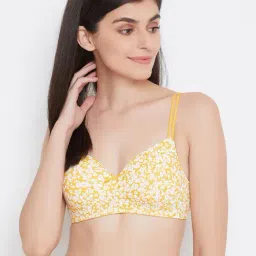Clovia Yellow & White Non Wired Padded T-Shirt Bra-picture-46