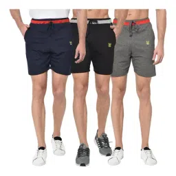 Vimal Jonney Multicolor Cotton Shorts - Pack of 3-image-12