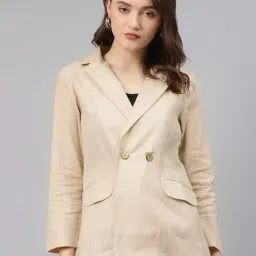 Cottinfab Beige Full Sleeves Blazer-44