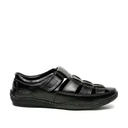 Teakwood Leathers Men's Pitch Black Fisherman Sandals-picture-11