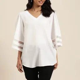 Qurvii White Regular Fit Top-picture-35