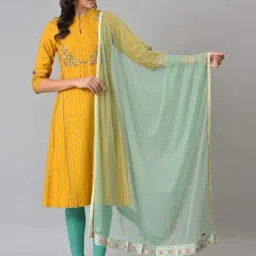 W Mint Green Plain Dupatta-picture-7