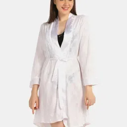 Da Intimo White Lace Robe-image-13