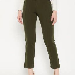 MADAME Olive Green Mid Rise Pants-image-72