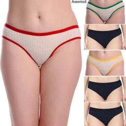 AROUSY Black & Red Printed Bikini Panties - Pack Of 6-image-91