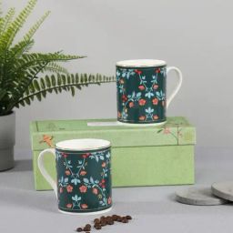 India Circus by Krsnaa Mehta Nature's Bloom Floral Multicolor Bone China Swing Mug - 2 Pieces-image-49