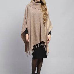 Monte Carlo Khaki Regular fit Solid Poncho-image-56