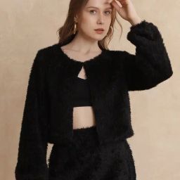 RAREISM Black Acrylic Tie-Dye Long Sleeves Jacket-picture-33