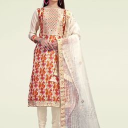 HERE&NOW Embellished Unstitched Dress Material-picture-44