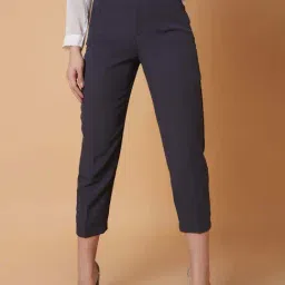 SHOWOFF Grey Mid Rise Formal Trousers-image-42