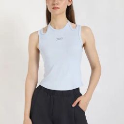 TOMMY HILFIGER Blue Cotton Solid Sleeveless Top-image-26