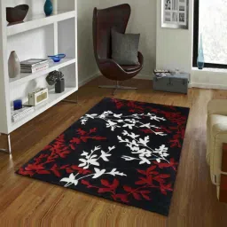Presto Red & Black Wool Hand Tufted Carpet image 1