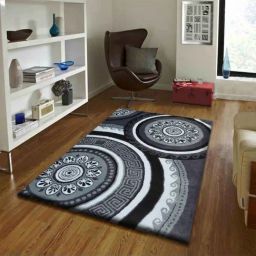 Presto Black & Grey Polyester Carpet-12