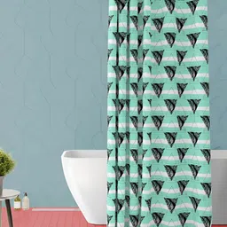 ArtzFolio White & Green Printed Waterproof Shower Curtain-picture-17