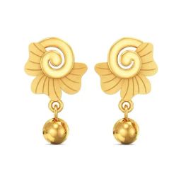 Joyalukkas 22k Yellow Gold Spiral-Floral Drop Earrings for Women-image-88