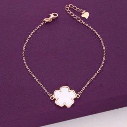 Kai Jewel Sterling Silver Mother of Pearl Flower Rose Gold Bracelet for Women-image-98