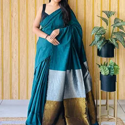 Anouk Pure Cotton Khadi Saree-35