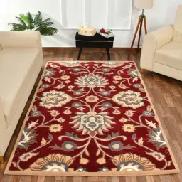 Presto Red Wool Traditional Hand Tufted Carpet-64