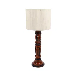 Tucasa NTU-199 B-22 Table Lamp with Wood Base (Beige)-21