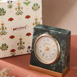 Fabindia Ahilya Green Stone Table Clock-26