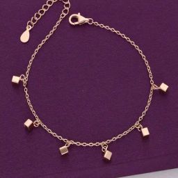 Kai Jewel Sterling Silver Embedded Cubes Rose Gold Bracelet for Women-25