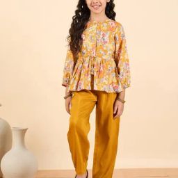 Stylobug Girls Yellow Printed Regular Fit Suit Set-picture-21