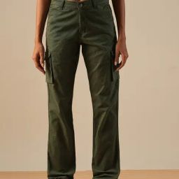 Globus Green Cotton Solid Trousers-image-9