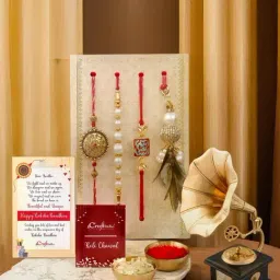eCraftIndia Assorted Multicolor Rakhi with Showpiece-image-92