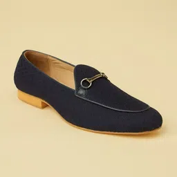 Manyavar Men Self Patterned Loafers Mojaris-image-24