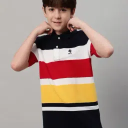 Cantabil Boys Multicolor Color Block Polo T-Shirt-picture-18