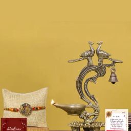 eCraftIndia Assorted Gold Rakhi with Diya-image-48