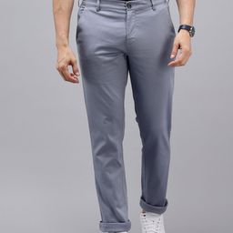 ColorPlus Men Self Design Textured Slim Fit Chinos Trousers-image-12