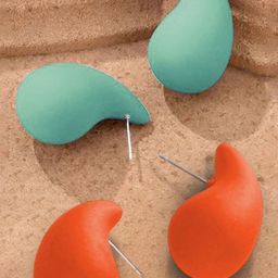 VAGHBHATT Rhodium-Plated & Green Alloy Teardrop Shaped Earrings-picture-26