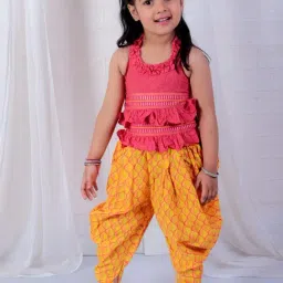 TWISHA Girls Red & Yellow Cotton Printed Jumpsuit-image-24