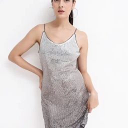 RAREISM Multi Cotton Blend Embellished Sleeveless Dress-image-40