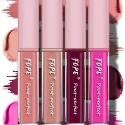 FOPE Set Of 4 Pout Perfect Liquid Lipstick - 4 ml Each - Shade 02-06-08-11-41
