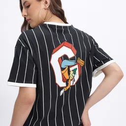 Disney by Glitchez Goofy Grunge Striped Oversize T-shirt-image-63
